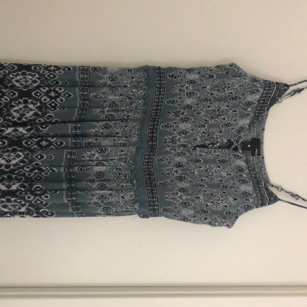 Patterned Navy Maxi Dress